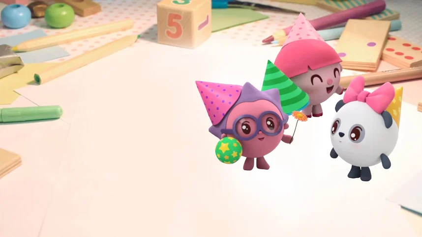 Раскраска с Малышариками